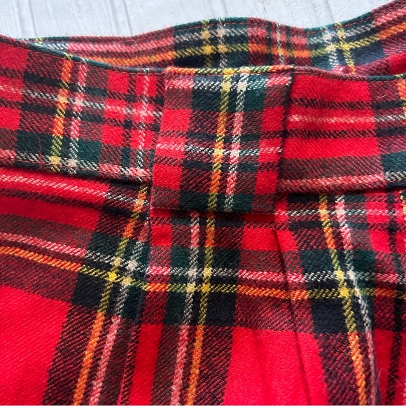 Giorgio Sant’Angelo~ new ~ Red Plaid Wool High Waist Wide Leg Shorts size 10-12* - Picture 6 of 15